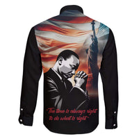 I Have a Dream MLK Day Family Matching Off The Shoulder Long Sleeve Dress and Hawaiian Shirt The Time Is Always Right To Do What Is Right - Wonder Print Shop
