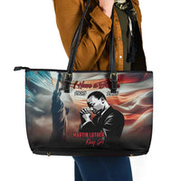 I Have a Dream MLK Day Leather Tote Bag The Time Is Always Right To Do What Is Right - Wonder Print Shop