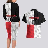 Custom Malta Rugby Couples Matching Long Sleeve Bodycon Dress and Hawaiian Shirt L-imtaten Go Champions - Wonder Print Shop