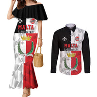 Custom Malta Rugby Couples Matching Mermaid Dress and Long Sleeve Button Shirt L-imtaten Go Champions