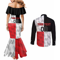 Custom Malta Rugby Couples Matching Mermaid Dress and Long Sleeve Button Shirt L-imtaten Go Champions