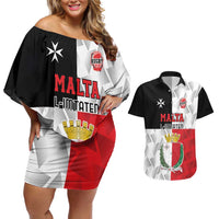 Custom Malta Rugby Couples Matching Off Shoulder Short Dress and Hawaiian Shirt L-imtaten Go Champions - Wonder Print Shop