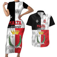 Custom Malta Rugby Couples Matching Short Sleeve Bodycon Dress and Hawaiian Shirt L-imtaten Go Champions - Wonder Print Shop