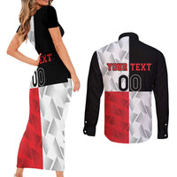 Custom Malta Rugby Couples Matching Short Sleeve Bodycon Dress and Long Sleeve Button Shirt L-imtaten Go Champions - Wonder Print Shop