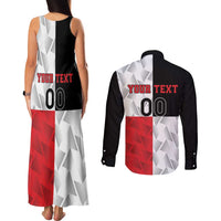 Custom Malta Rugby Couples Matching Tank Maxi Dress and Long Sleeve Button Shirt L-imtaten Go Champions - Wonder Print Shop