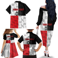 Custom Malta Rugby Family Matching Off The Shoulder Long Sleeve Dress and Hawaiian Shirt L-imtaten Go Champions - Wonder Print Shop