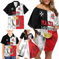 Custom Malta Rugby Family Matching Off Shoulder Short Dress and Hawaiian Shirt L-imtaten Go Champions - Wonder Print Shop