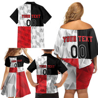 Custom Malta Rugby Family Matching Off Shoulder Short Dress and Hawaiian Shirt L-imtaten Go Champions - Wonder Print Shop