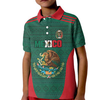 Custom Mexico Football Kid Polo Shirt Aztec Eagle Spirit - Wonder Print Shop