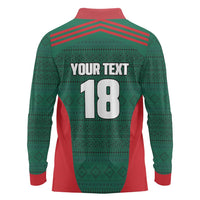 Custom Mexico Football Long Sleeve Polo Shirt Aztec Eagle Spirit - Wonder Print Shop