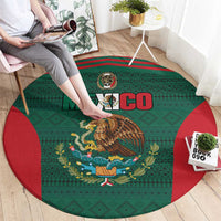 Mexico Football Round Carpet Aztec Eagle Spirit - Wonder Print Shop