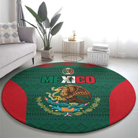 Mexico Football Round Carpet Aztec Eagle Spirit - Wonder Print Shop