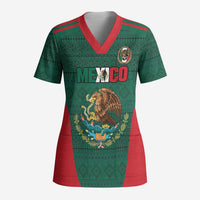 Custom Mexico Football Scrub Top Aztec Eagle Spirit - Wonder Print Shop