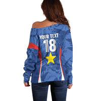 Custom Paraguay Football Off Shoulder Sweater La Albirroja Pride - Wonder Print Shop