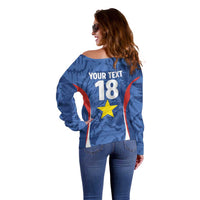 Custom Paraguay Football Off Shoulder Sweater La Albirroja Pride - Wonder Print Shop