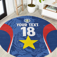 Custom Paraguay Football Round Carpet La Albirroja Pride - Wonder Print Shop