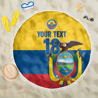 Ecuador Football Custom Beach Blanket La Tricolor Pride - Wonder Print Shop
