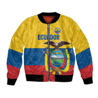Ecuador Football Custom Bomber Jacket La Tricolor Pride - Wonder Print Shop