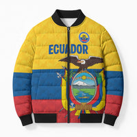 Ecuador Football Custom Bomber Puffer Jacket La Tricolor Pride - Wonder Print Shop