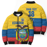 Ecuador Football Custom Bomber Puffer Jacket La Tricolor Pride - Wonder Print Shop