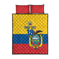 Ecuador Football Custom Quilt Bed Set La Tricolor Pride - Wonder Print Shop