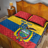 Ecuador Football Custom Quilt Bed Set La Tricolor Pride - Wonder Print Shop