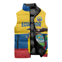 Ecuador Football Custom Sleeveless Puffer Jacket La Tricolor Pride - Wonder Print Shop