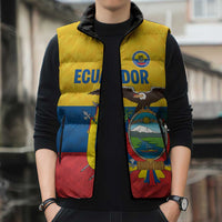 Ecuador Football Custom Sleeveless Puffer Jacket La Tricolor Pride - Wonder Print Shop