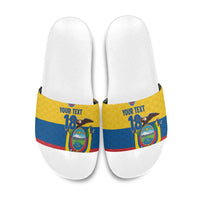 Ecuador Football Custom Slide Sandals La Tricolor Pride - Wonder Print Shop