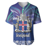 Iceland Baseball Jersey Icelandic Landscape Northern Lights