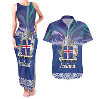 Iceland Couples Matching Tank Maxi Dress and Hawaiian Shirt Icelandic Landscape Northern Lights