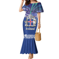 Iceland Family Matching Mermaid Dress and Hawaiian Shirt Icelandic Landscape Northern Lights