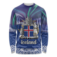 Iceland Long Sleeve Shirt Icelandic Landscape Northern Lights