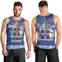 Iceland Men Tank Top Icelandic Landscape Northern Lights