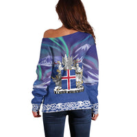 Iceland Off Shoulder Sweater Icelandic Landscape Northern Lights