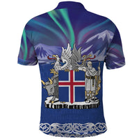 Iceland Polo Shirt Icelandic Landscape Northern Lights