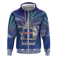 Iceland Zip Hoodie Icelandic Landscape Northern Lights