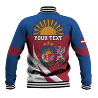 Personalized Latvia Baseball Jacket White Wagtail Dievs Sveti Latviju