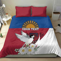 Personalized Latvia Bedding Set White Wagtail Dievs Sveti Latviju