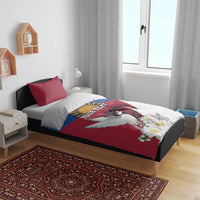 Personalized Latvia Bedding Set White Wagtail Dievs Sveti Latviju