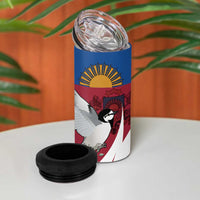 Personalized Latvia 4 in 1 Can Cooler Tumbler White Wagtail Dievs Sveti Latviju
