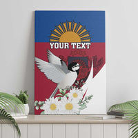 Personalized Latvia Canvas Wall Art White Wagtail Dievs Sveti Latviju