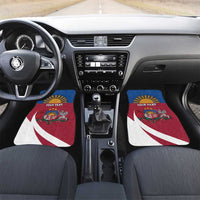 Personalized Latvia Car Mats White Wagtail Dievs Sveti Latviju