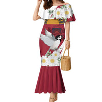 Personalized Latvia Family Matching Mermaid Dress and Hawaiian Shirt White Wagtail Dievs Sveti Latviju