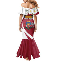 Personalized Latvia Family Matching Mermaid Dress and Hawaiian Shirt White Wagtail Dievs Sveti Latviju