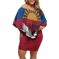 Personalized Latvia Family Matching Off Shoulder Short Dress and Hawaiian Shirt White Wagtail Dievs Sveti Latviju