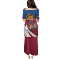 Personalized Latvia Family Matching Puletasi and Hawaiian Shirt White Wagtail Dievs Sveti Latviju