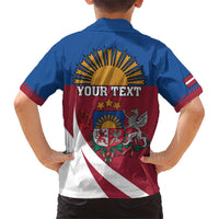 Personalized Latvia Family Matching Short Sleeve Bodycon Dress and Hawaiian Shirt White Wagtail Dievs Sveti Latviju