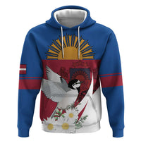 Personalized Latvia Hoodie White Wagtail Dievs Sveti Latviju