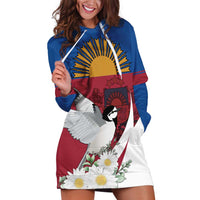 Personalized Latvia Hoodie Dress White Wagtail Dievs Sveti Latviju